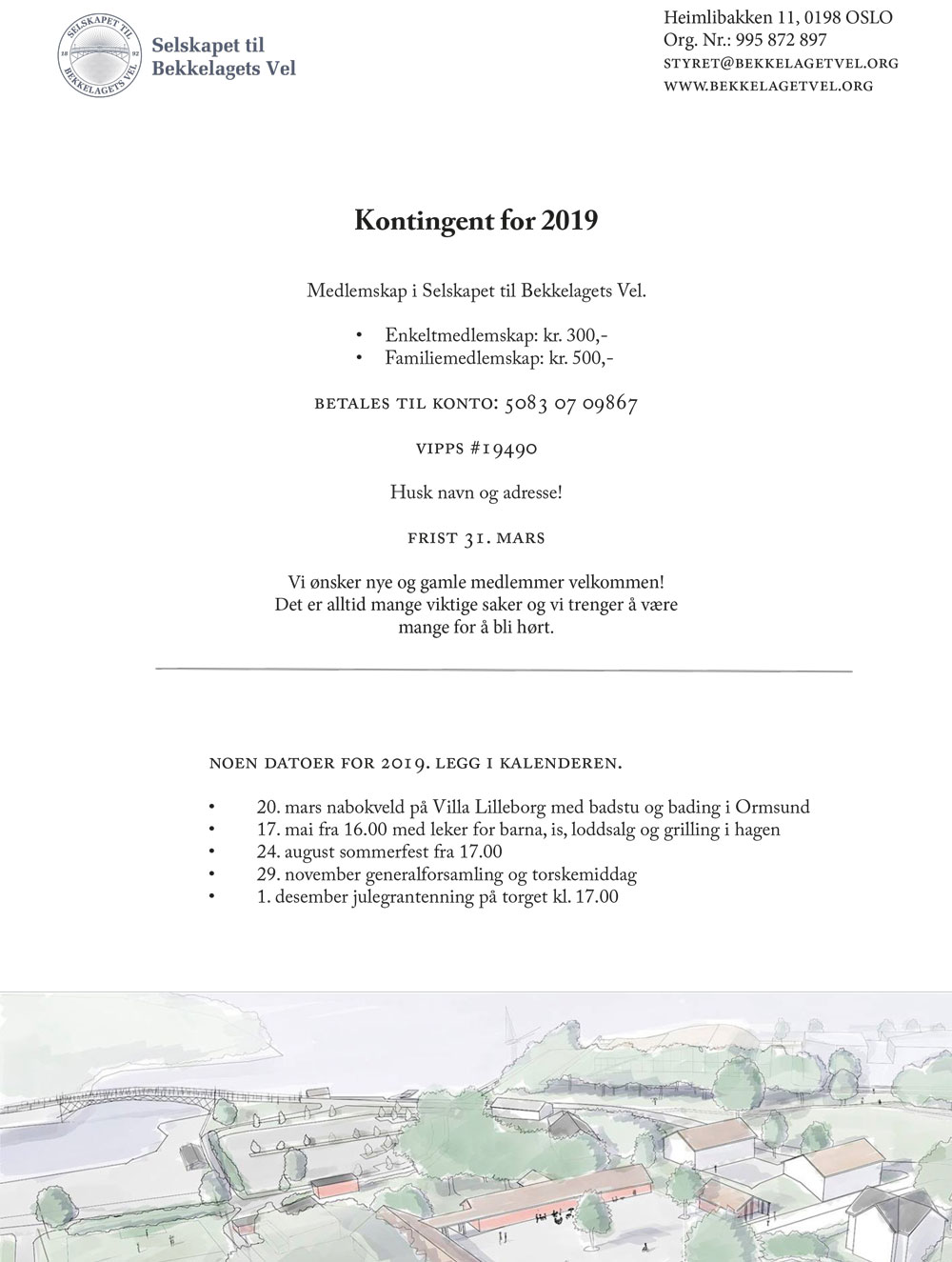 Kontingent for 2019 er på vei ut i alle postkasser