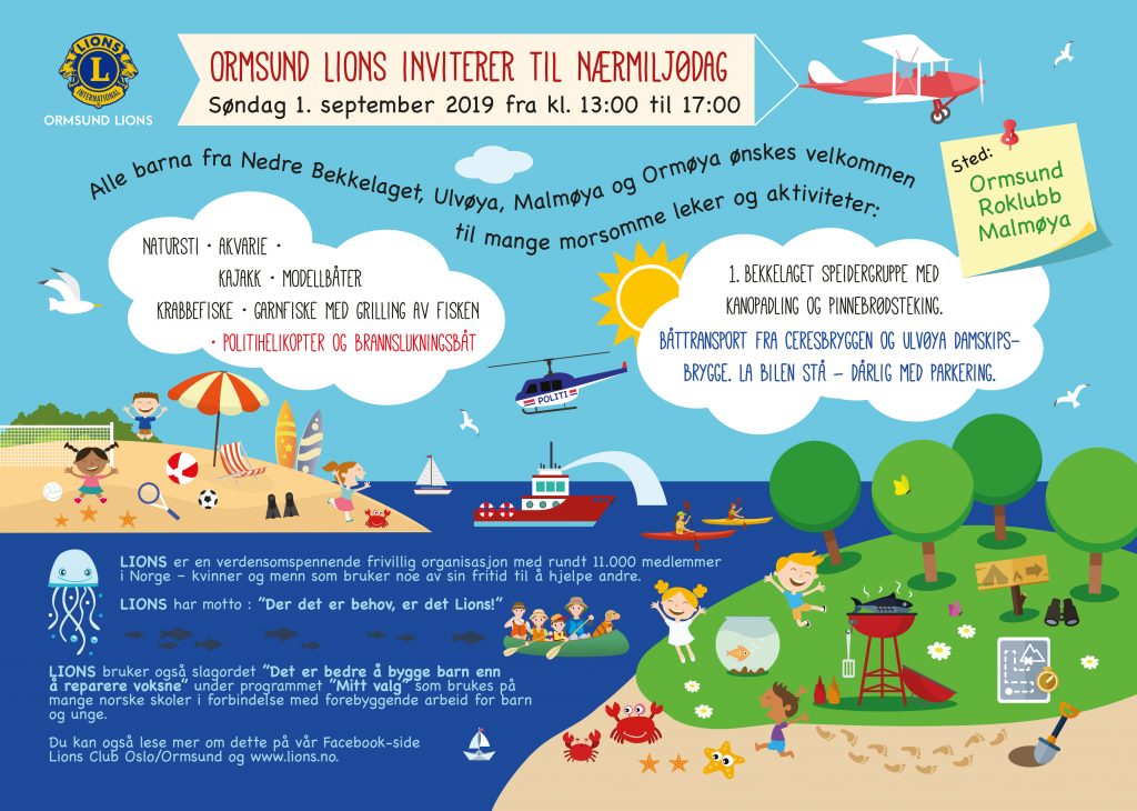 Ormsund Lions arrangerer Nærmiljødag 1. september fra 13.00–17.00