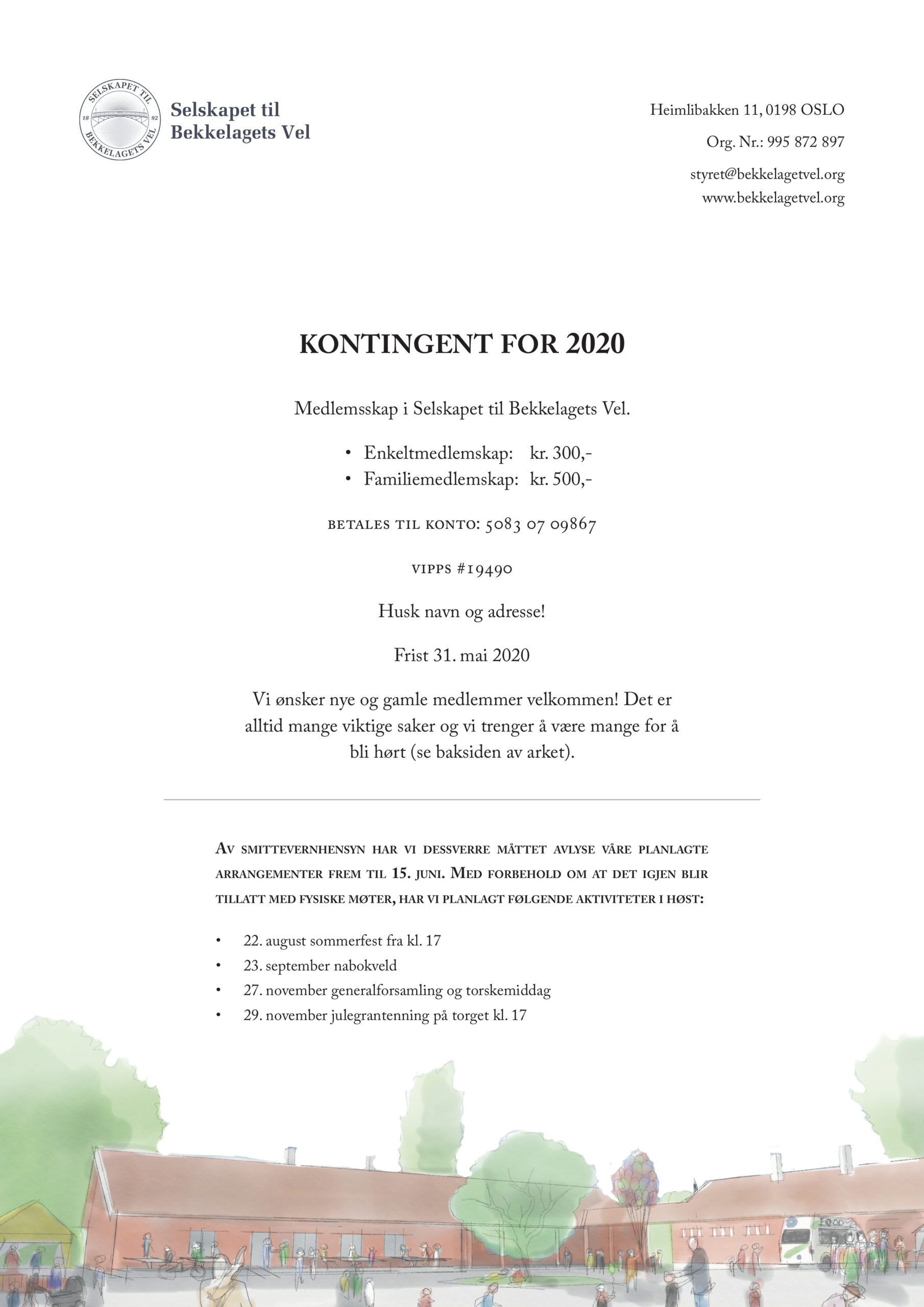 Kontigent for 2020 er på vei ut i alle postkasser